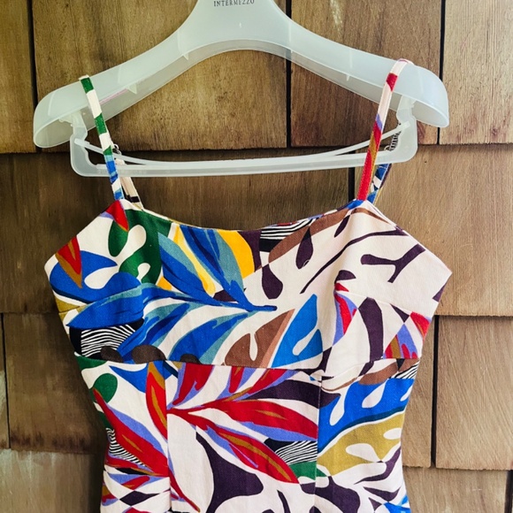 Anthropologie Women's Denim Printed Square-Neck Bodycon Mini Dress - Picture 6 of 15